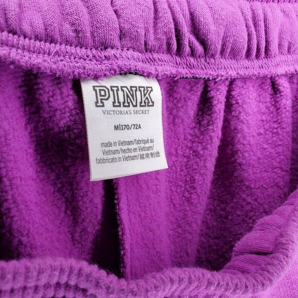 Pink Victorias Secret Fleece Tracksuit Hoodie Medium Purple Full Zip Pocket Logo - Picture 6 of 15